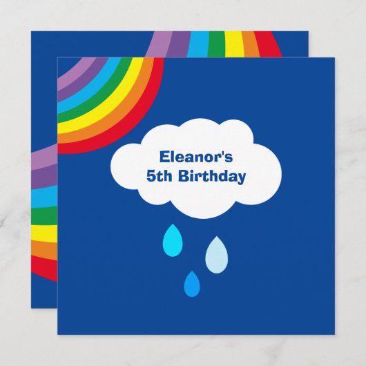Gepersonaliseerde regenboog, wolken en regen op za (Voorkant / Achterkant)