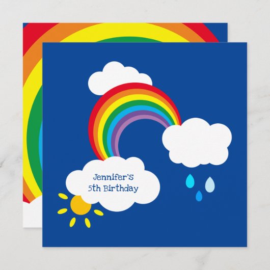 Gepersonaliseerde regenboog, wolken, regen en zond (Voorkant / Achterkant)