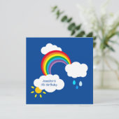 Gepersonaliseerde regenboog, wolken, regen en zond (Staand voorkant)