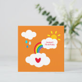 Gepersonaliseerde regenboog, wolken, regen en zond (Staand voorkant)