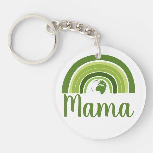 Gepersonaliseerde regenboog zon Mama Sleutelhanger (Voorkant)