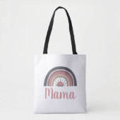 Gepersonaliseerde regenboog zon Mama Tote Bag (Voorkant)