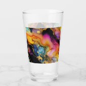 Gepersonaliseerde Regenboog & Zwart Alcohol Inktgl Glas (Achterkant)