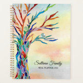 Gepersonaliseerde regenboogboom 2022 Familiemateri Planner (Voorkant)