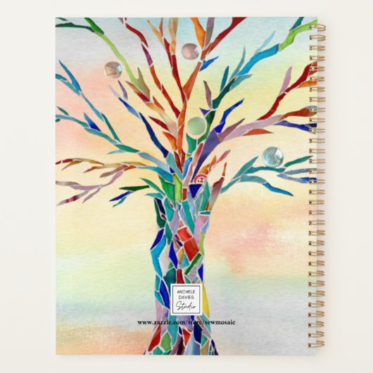 Gepersonaliseerde regenboogboom 2022 Familiemateri Planner (Achterkant)