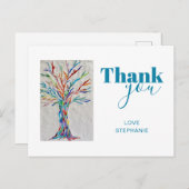 Gepersonaliseerde regenboogboom Dank u Briefkaart (Voorkant / Achterkant)