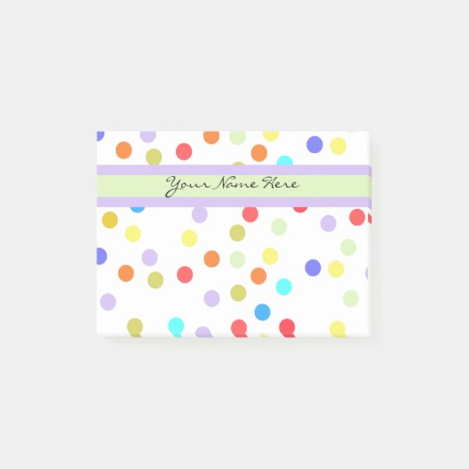 Gepersonaliseerde regenboogConfetti voor haar Post-it® Notes (Voorkant)