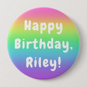 Gepersonaliseerde regenboogdag ronde button 4,0 cm (Voorkant)