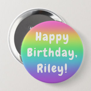 Gepersonaliseerde regenboogdag ronde button 4,0 cm