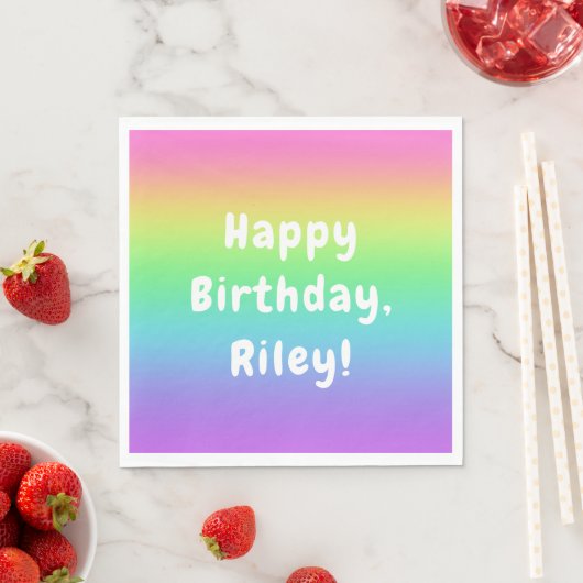 Gepersonaliseerde regenboogdag servet (Insitu)