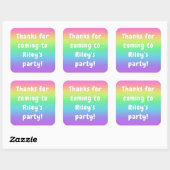 Gepersonaliseerde regenboogdag vierkante sticker (Vel)