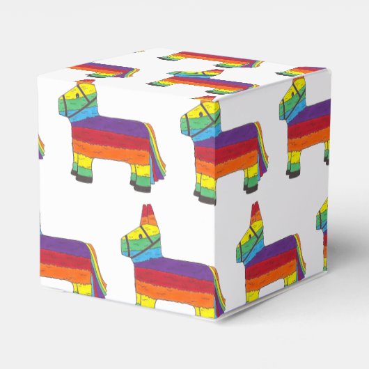 Gepersonaliseerde regenboogDonkey Piñata Birthday  Bedankdoosjes (Achterkant)