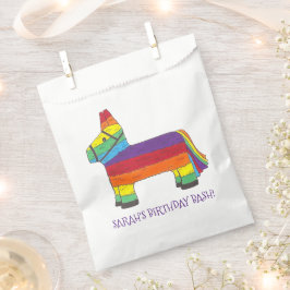 Gepersonaliseerde regenboogDonkey Piñata Birthday  Bedankzakje