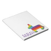 Gepersonaliseerde regenboogDonkey Piñata Birthday  Notitieblok (Schuin)