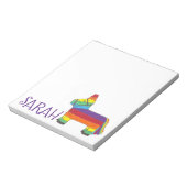 Gepersonaliseerde regenboogDonkey Piñata Birthday  Notitieblok (Linkerzijde)