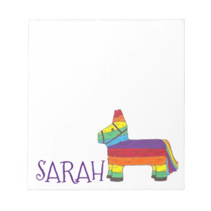 Gepersonaliseerde regenboogDonkey Piñata Birthday  Notitieblok