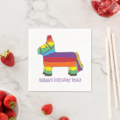 Gepersonaliseerde regenboogDonkey Piñata Birthday Servet (Insitu)