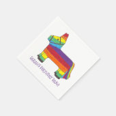 Gepersonaliseerde regenboogDonkey Piñata Birthday Servet (Hoek)