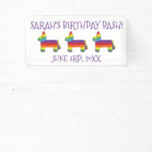 Gepersonaliseerde regenboogDonkey Piñata Birthday  Spandoek (Insitu)