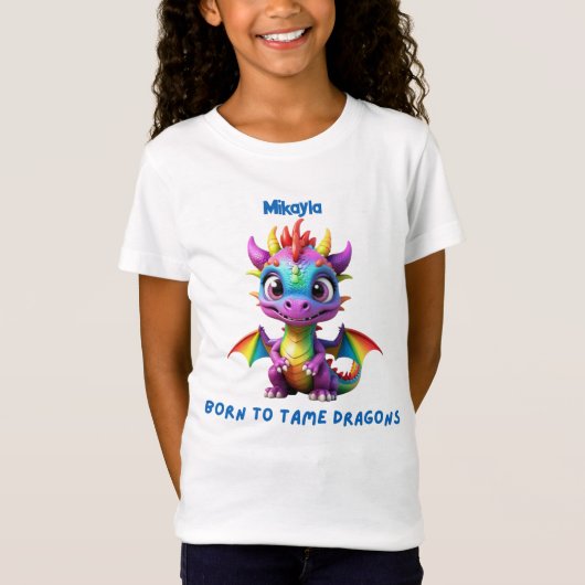 Gepersonaliseerde regenboogdraak t-shirt (Voorkant)