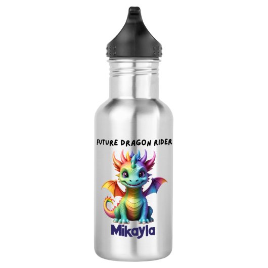 Gepersonaliseerde regenboogdraak waterfles (Rechts)