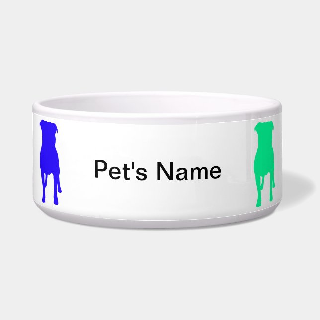 Gepersonaliseerde regenboogdrager 2 Pet Bowl Voerbakje (Voorkant)