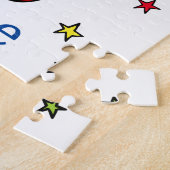 Gepersonaliseerde regenboogeenheid groot stuk puzz legpuzzel (Zijkant)