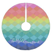 Gepersonaliseerde regenbooggradiënt geometrische k kerstboom rok (Voorkant)