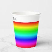 Gepersonaliseerde regenbooggradiënt met naam papieren bekers (Achterkant)