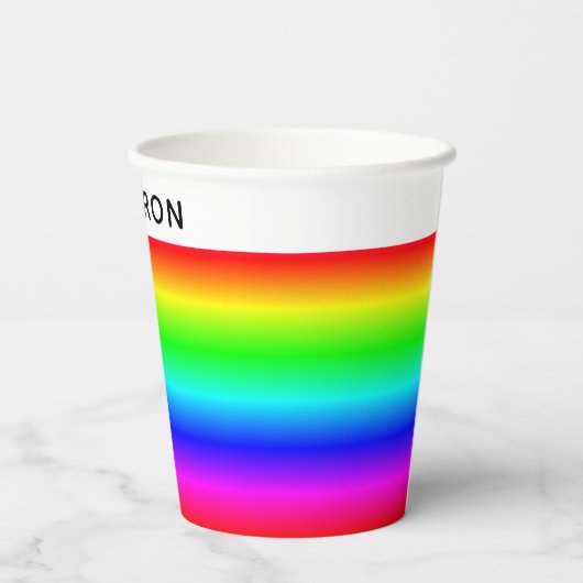 Gepersonaliseerde regenbooggradiënt met naam papieren bekers