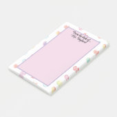 Gepersonaliseerde regenboogharten vanaf het bureau post-it® notes (Schuin)