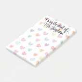 Gepersonaliseerde regenboogharten vanaf het bureau post-it® notes (Schuin)