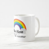 Gepersonaliseerde regenboogheld dank u mok (Voorkant rechts)