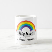 Gepersonaliseerde regenboogheld dank u mok