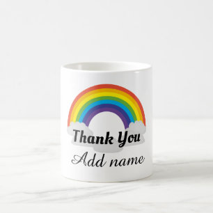 Gepersonaliseerde regenboogheld dank u mok