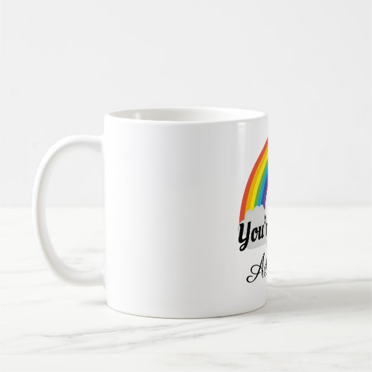 Gepersonaliseerde regenboogheld dank u mok (Links)