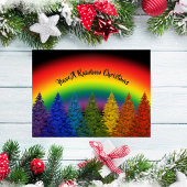 Gepersonaliseerde regenboogkerstboom feestdagenkaart
