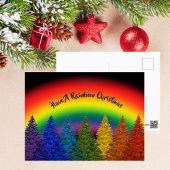 Gepersonaliseerde regenboogkerstboom feestdagenkaart