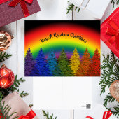 Gepersonaliseerde regenboogkerstboom feestdagenkaart
