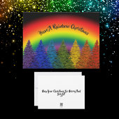 Gepersonaliseerde regenboogkerstboom feestdagenkaart