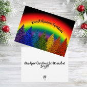 Gepersonaliseerde regenboogkerstboom feestdagenkaart