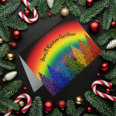Gepersonaliseerde regenboogkerstboom kaart