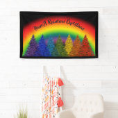 Gepersonaliseerde regenboogkerstboom spandoek (Insitu)