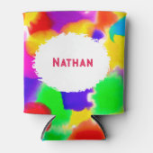 Gepersonaliseerde regenboogkleur Splash Blikjeskoeler (Voorkant)