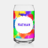 Gepersonaliseerde regenboogkleur Splash Blikvorm Glas (Voorkant)