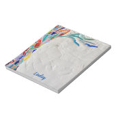 Gepersonaliseerde regenboogkleurige boom notitieblok (Linkerzijde)