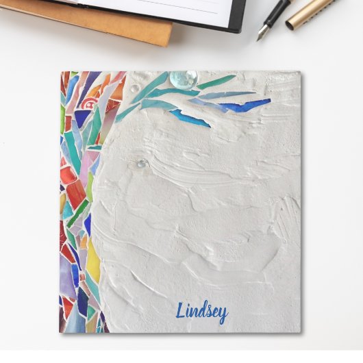 Gepersonaliseerde regenboogkleurige boom notitieblok