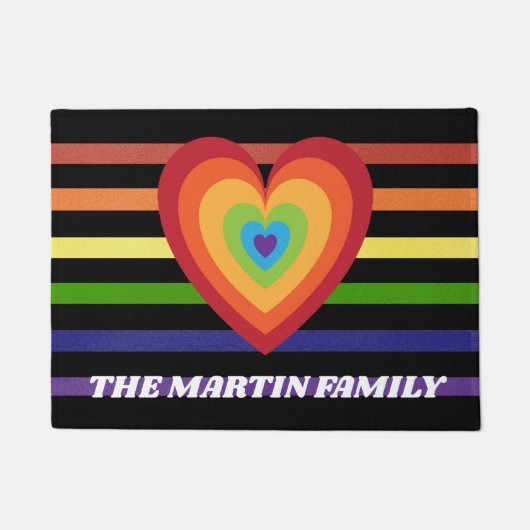 Gepersonaliseerde regenboogkleurstrips deurmat (Voorkant)