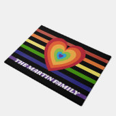 Gepersonaliseerde regenboogkleurstrips deurmat (Schuin)