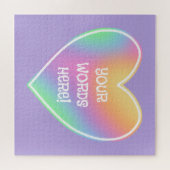 Gepersonaliseerde regenboogkunst Jigzaag Puzzle Legpuzzel (Horizontaal)